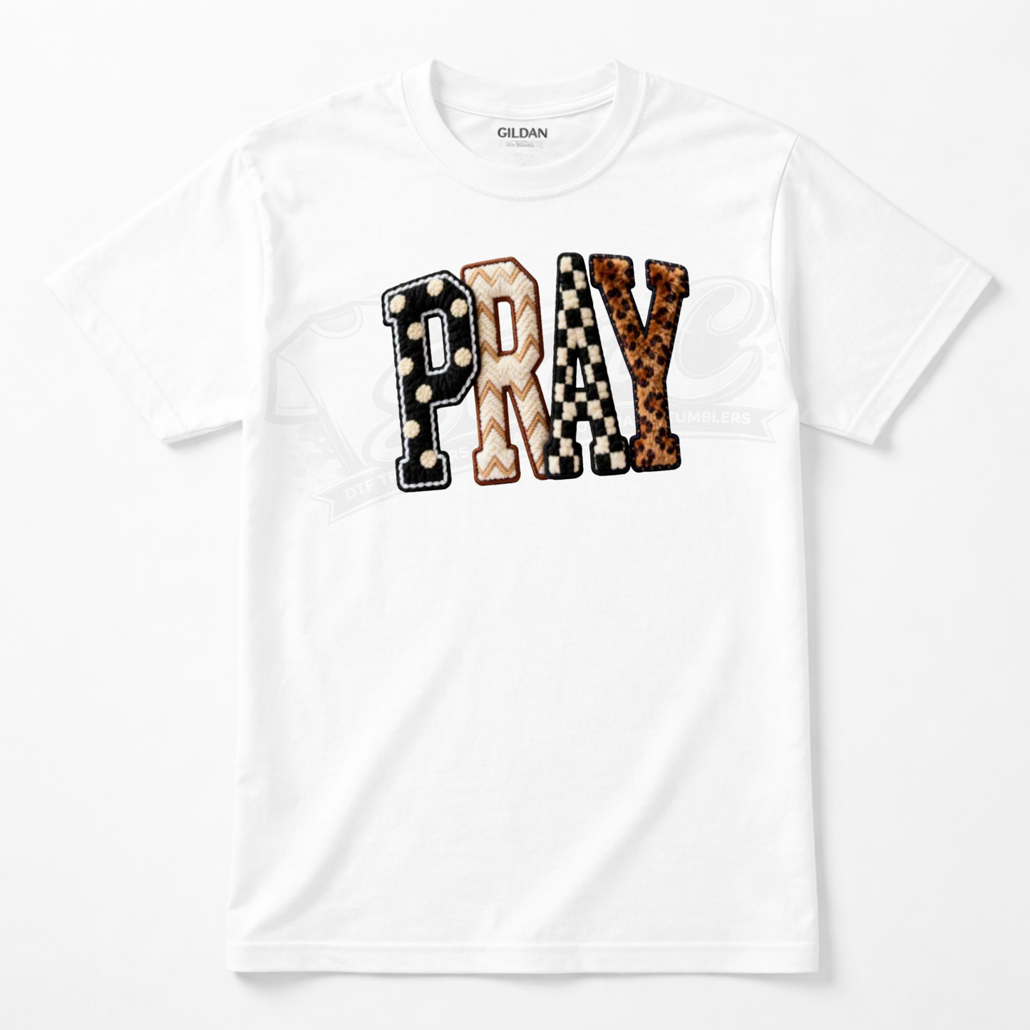 Pray Faux Patch DTF Transfer – Ready to Press (10x11)