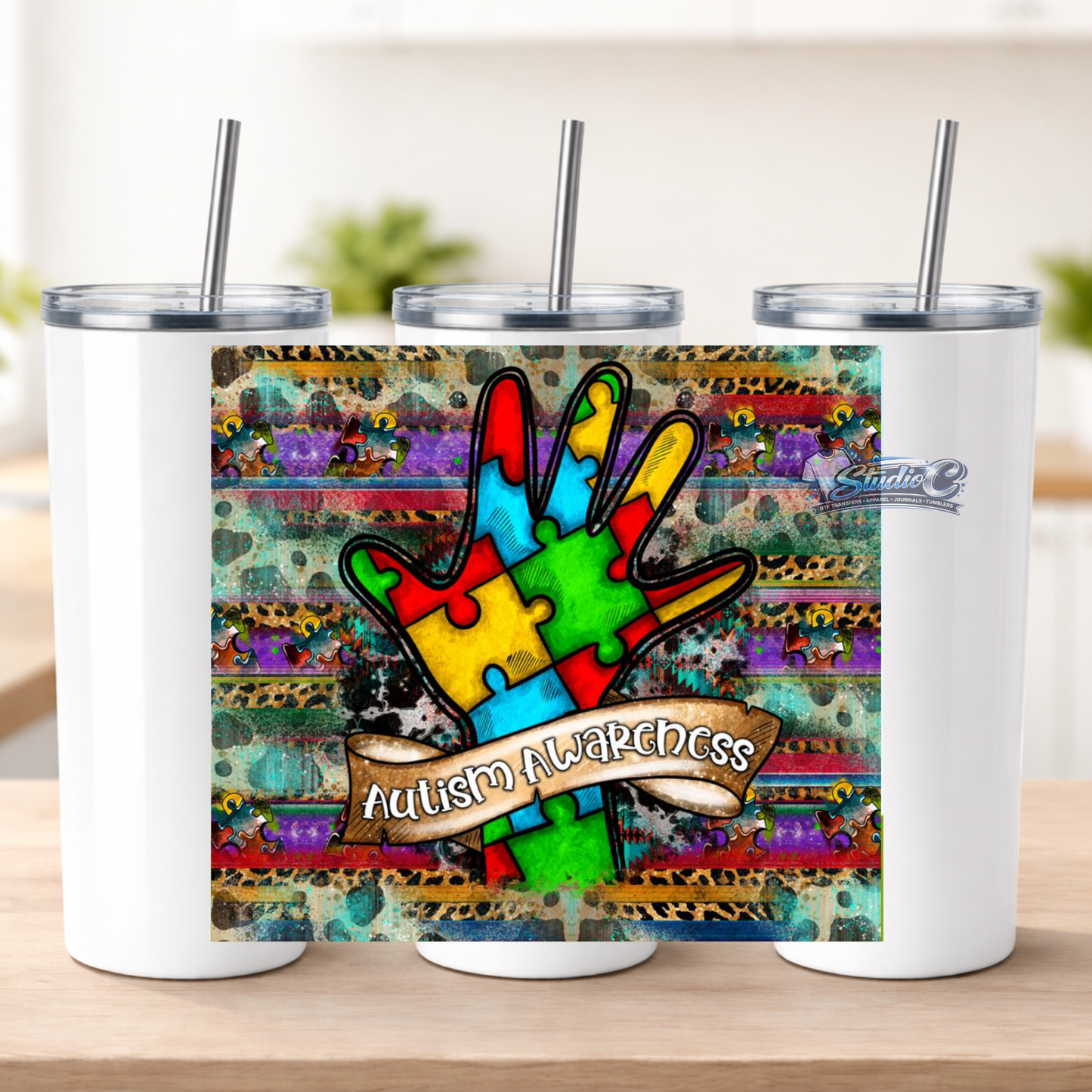 Autism Awareness UV DTF Tumbler Wraps – Ready to Apply