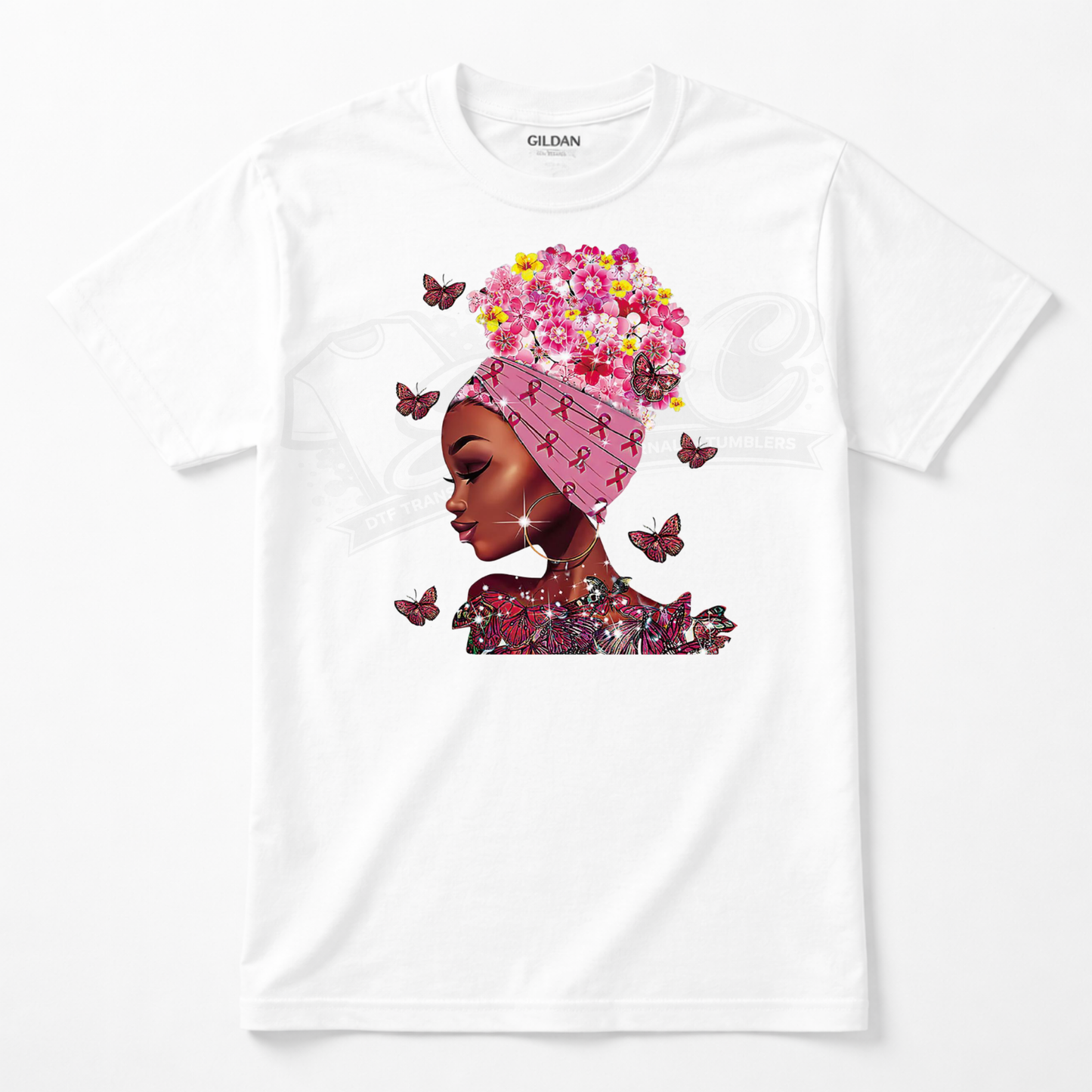 Butterfly Breast Cancer Awareness DTF Transfer – Ready to Press (10x11)