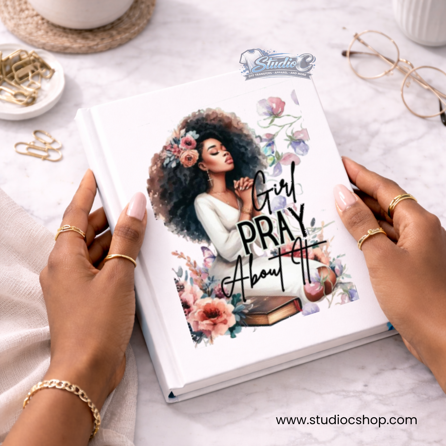 Girl Pray About It UV DTF Wrap – Journal