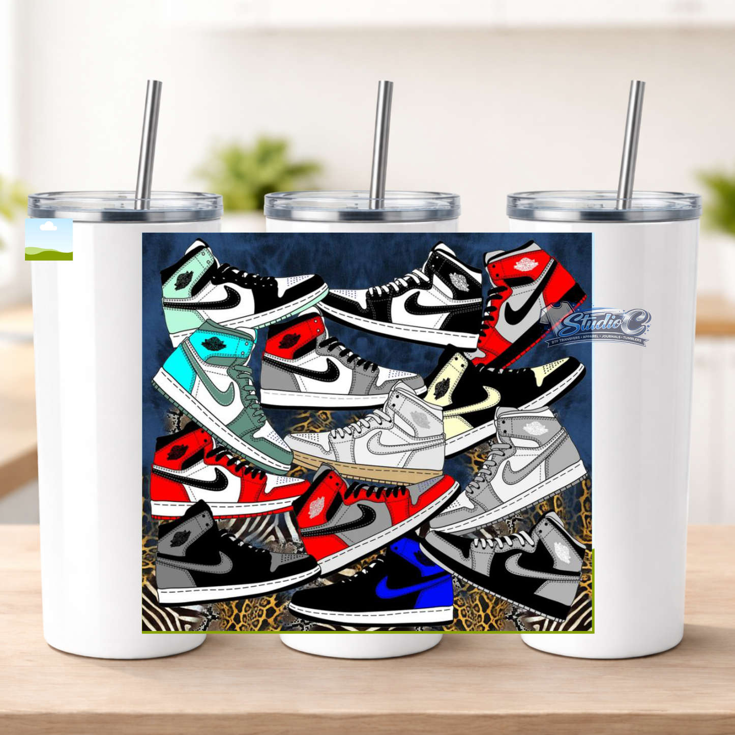 Sneakers 20oz UV DTF Tumbler Wraps – Ready to Apply