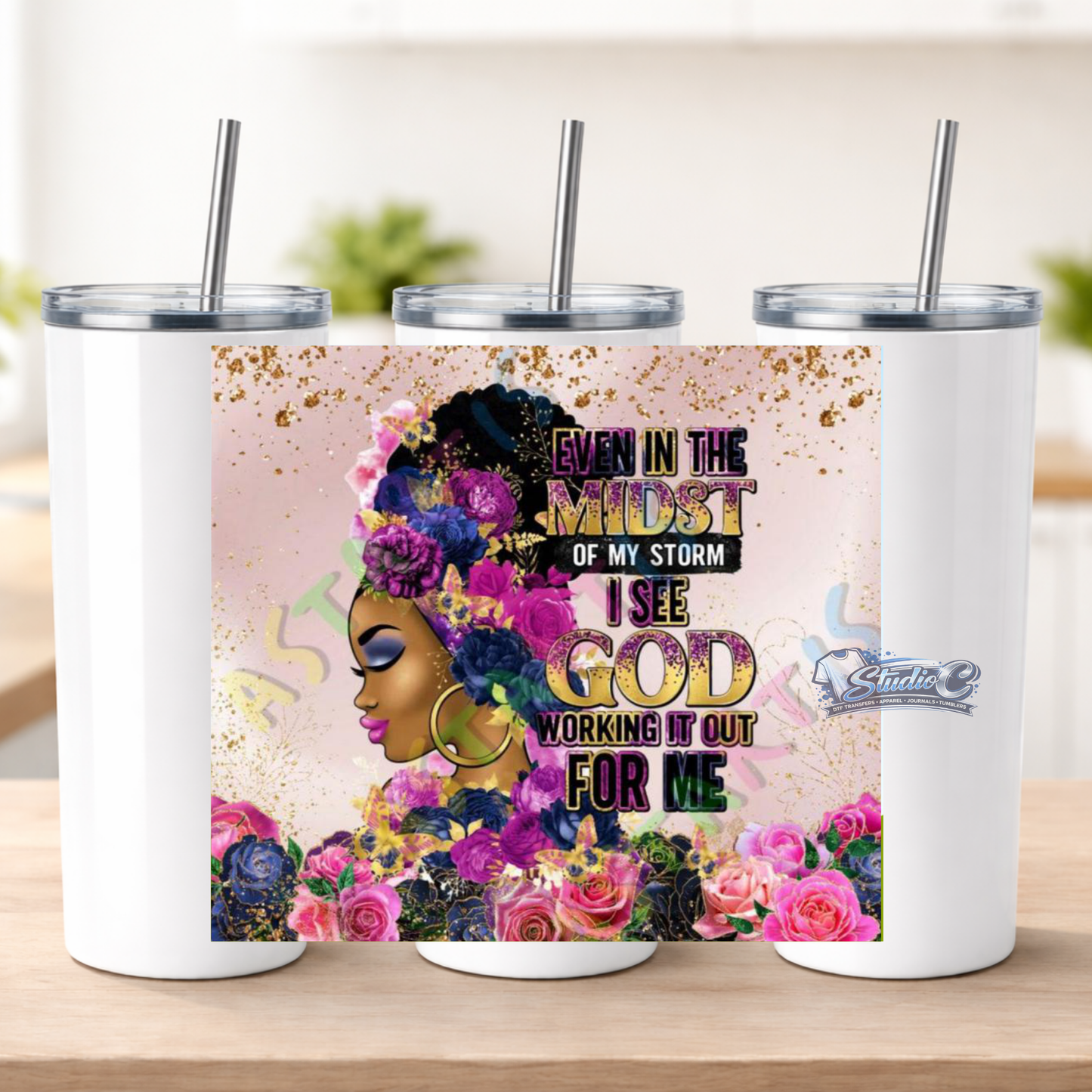 God is Working It Out For Me 20oz UV DTF Tumbler Wraps – Ready to Apply