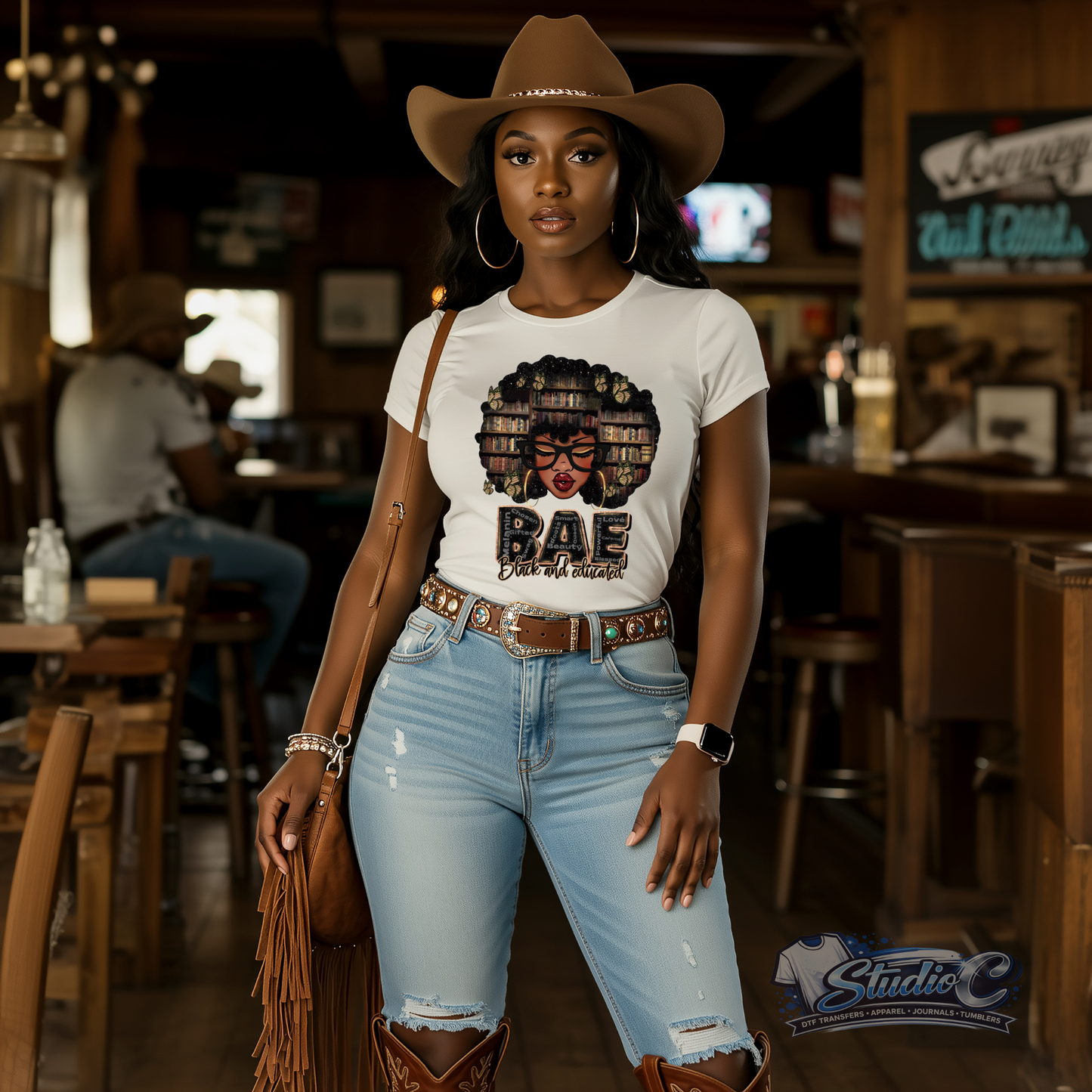 Black And Educated DTF Transfer – Ready to Press (10x11)