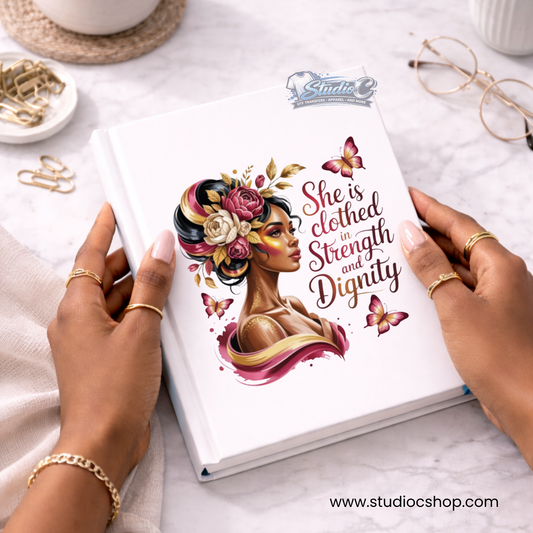Clothed with Strength and Dignity UV DTF Wrap – Journal